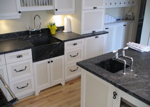Soapstone kitchen countertops and sink